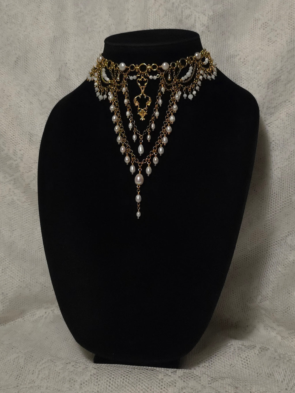 BETROTHED | Gold & Pearl Renaissance Inspired Statement Choker