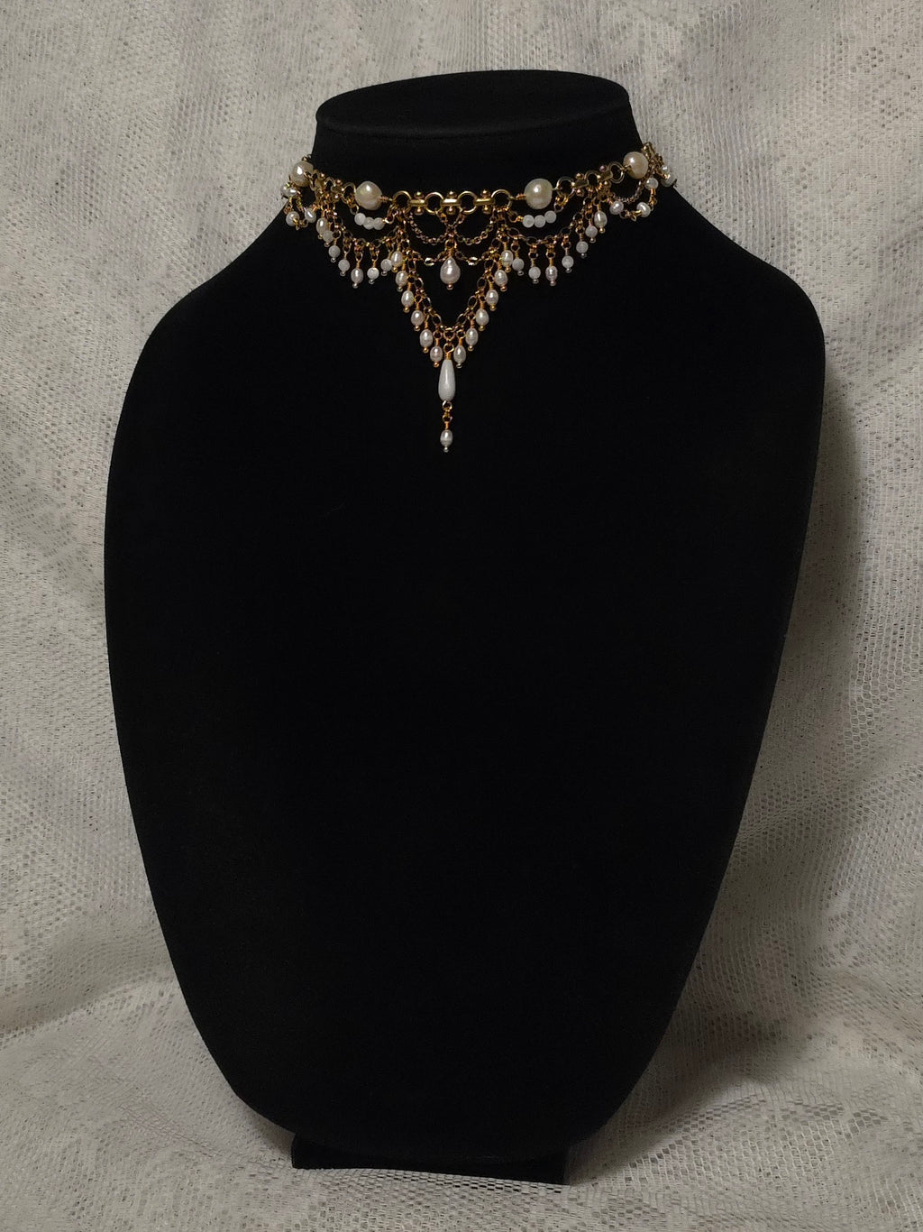 SEMPITERNAL | Gold & Pearl Renaissance Inspired Statement Choker