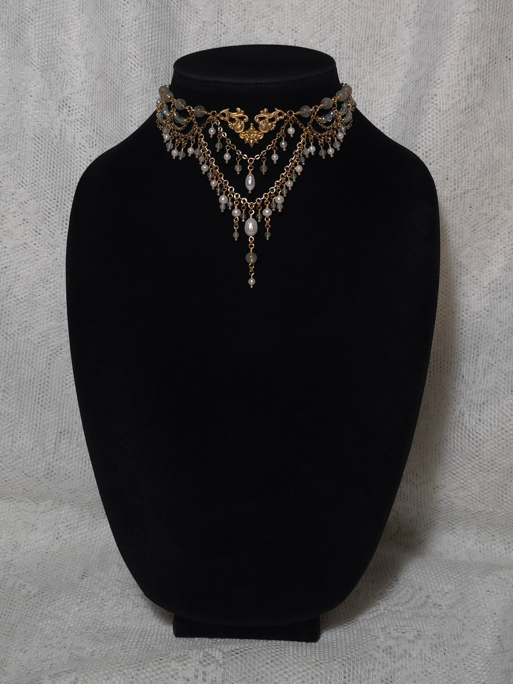 LAMENTATION | Gold, Labradorite & Pearl Renaissance Inspired Choker