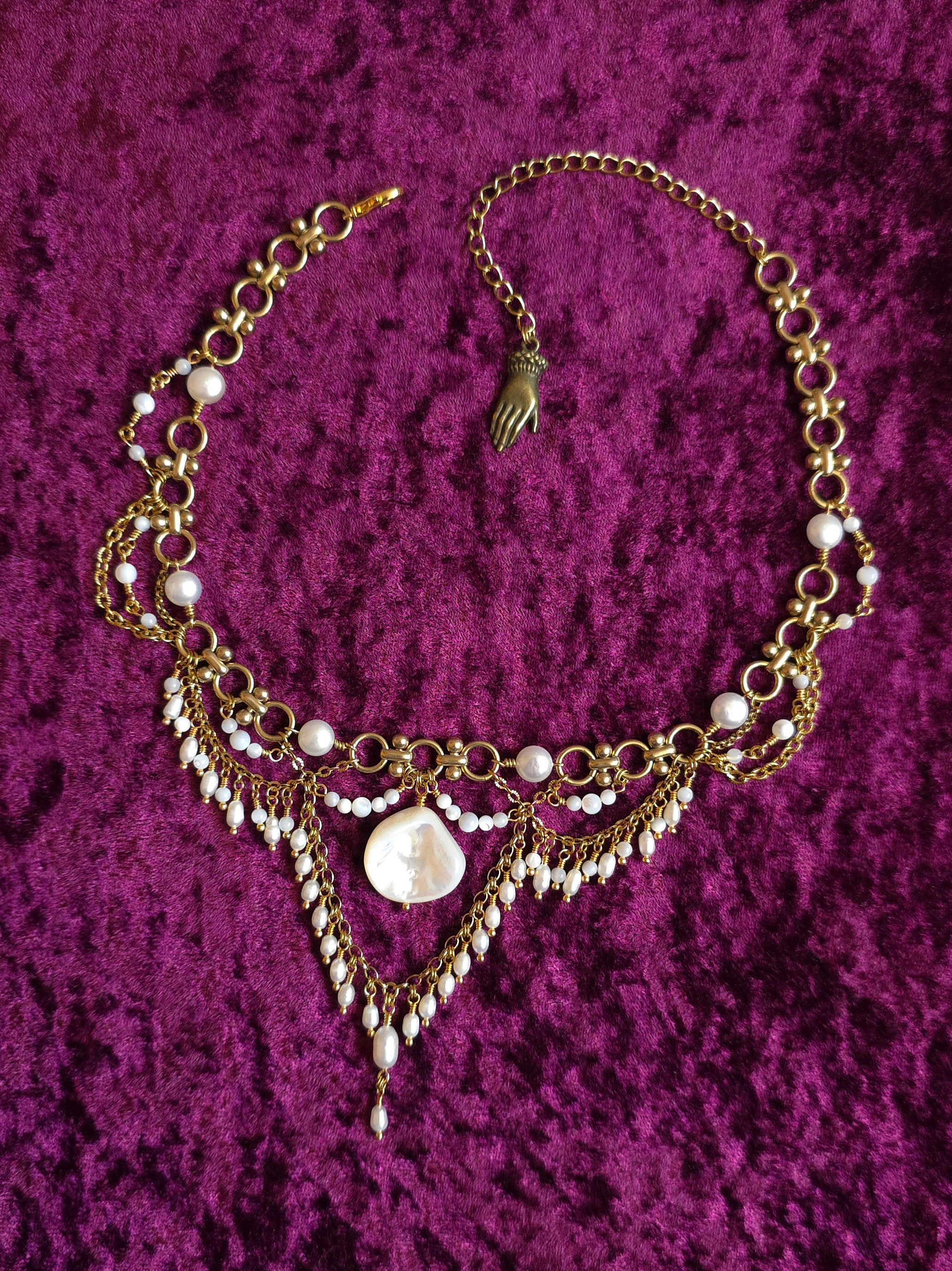 VOWED | Gold & Pearl Renaissance Inspired Statement Choker