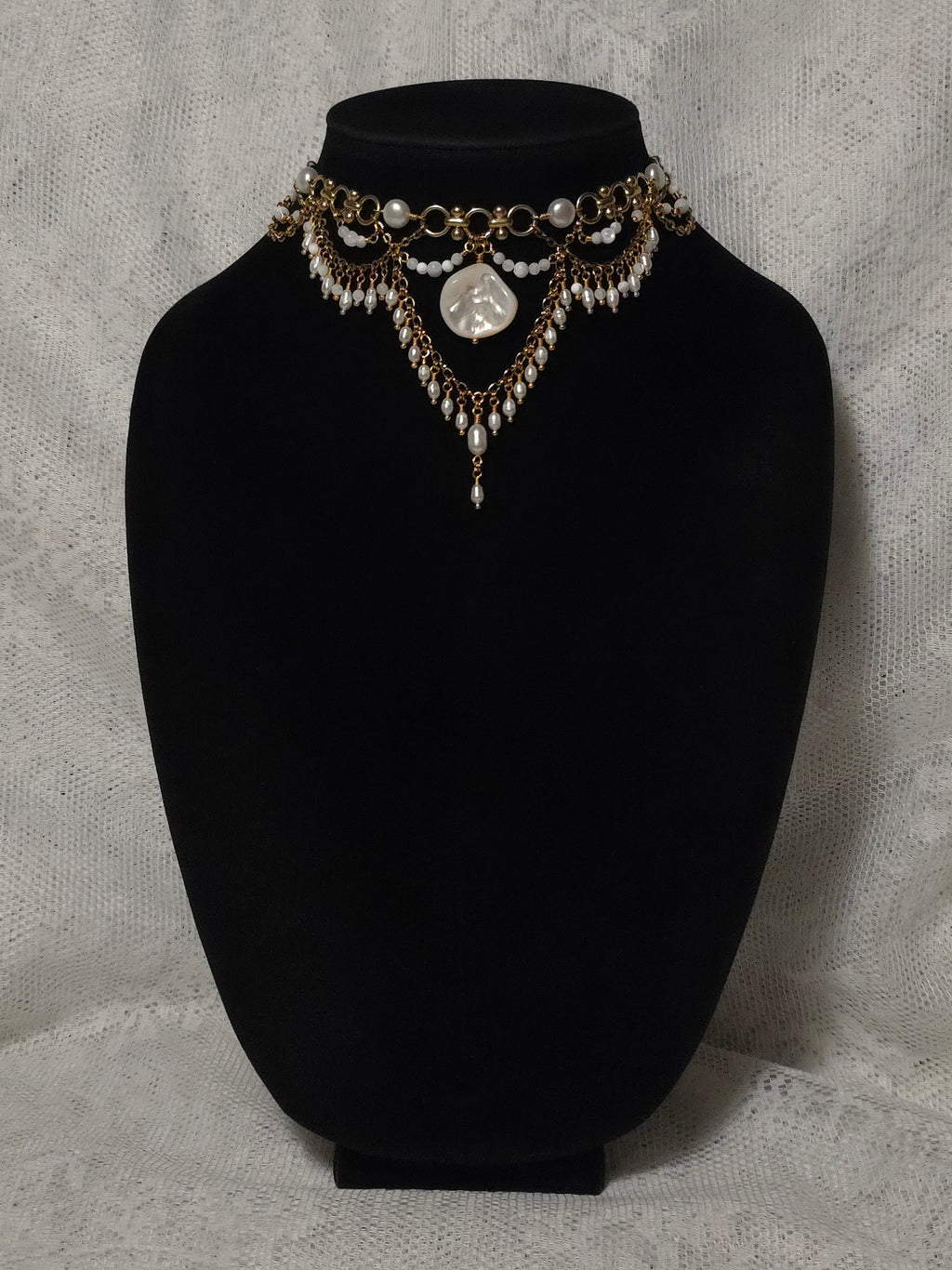 VOWED | Gold & Pearl Renaissance Inspired Statement Choker