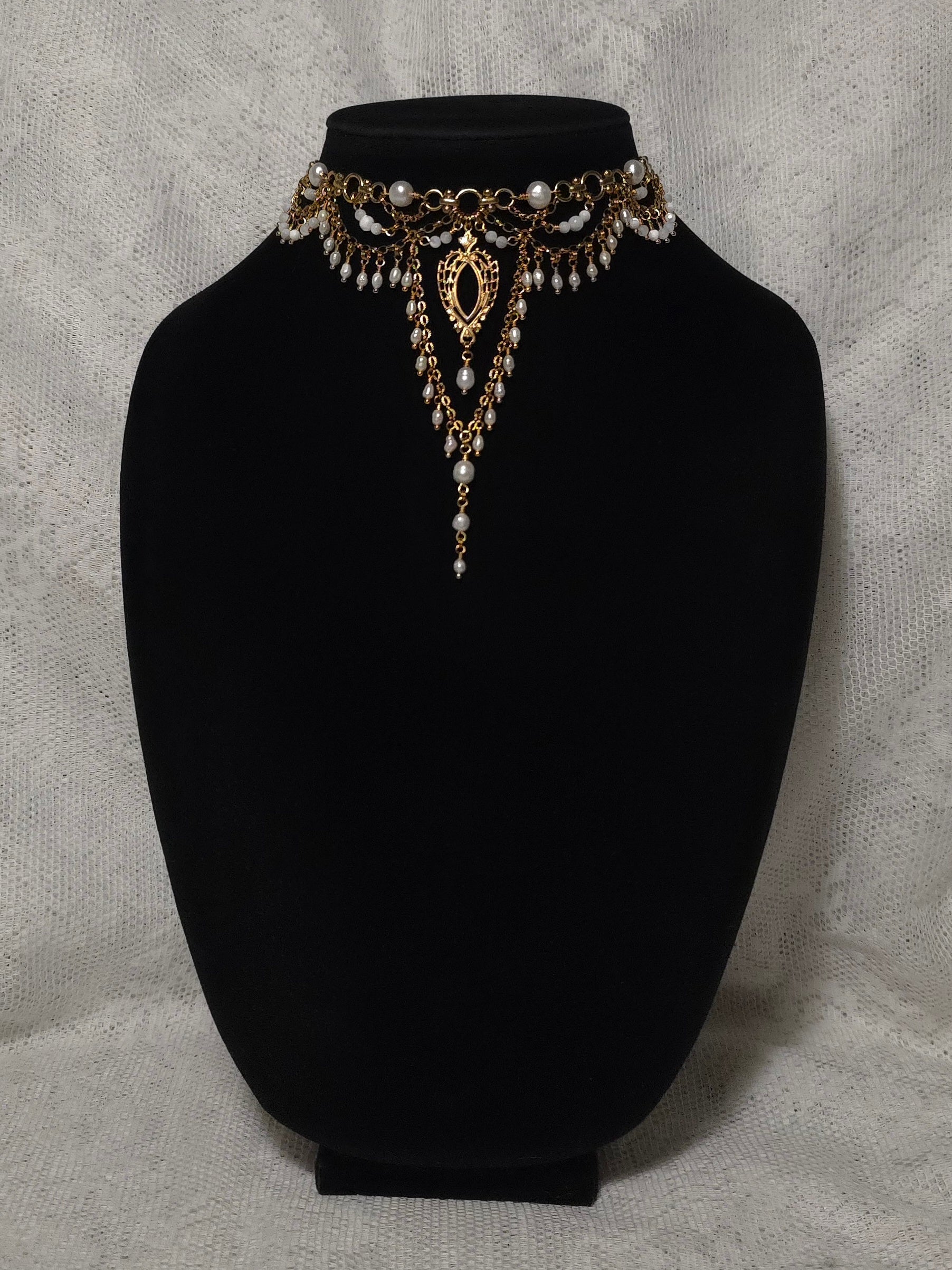 SAME SOUL | Gold & Pearl Renaissance Inspired Statement Choker