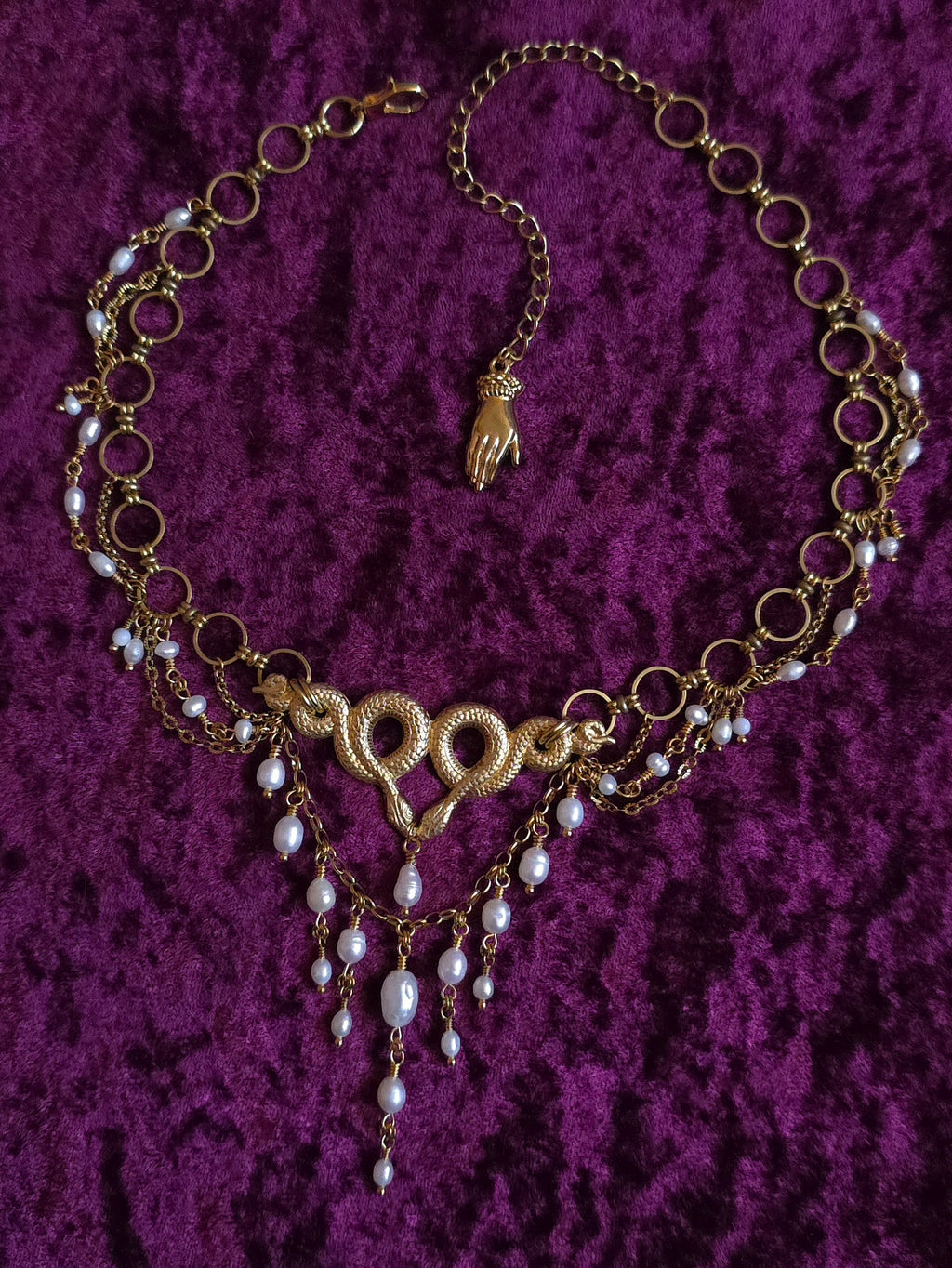 INTERTWINED | Gold & Pearl Renaissance Inspired Statement Choker